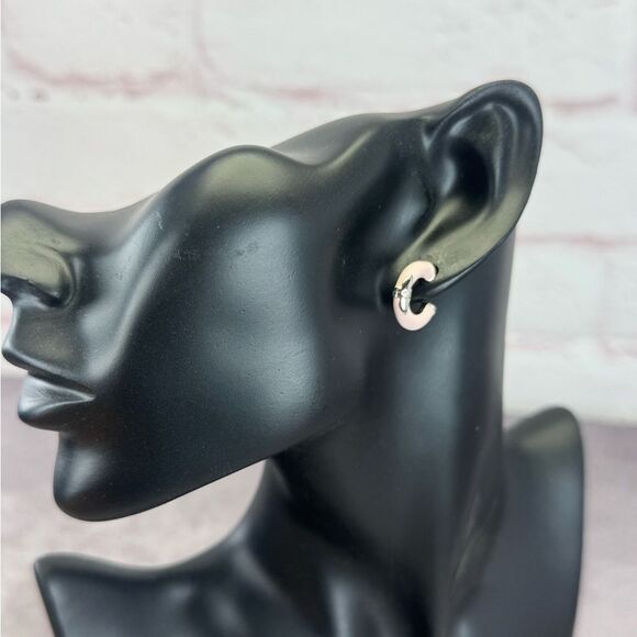 Louis Vuitton Pink Fleur Flower Star Silver Hoop Earrings - Picture 3 of 9